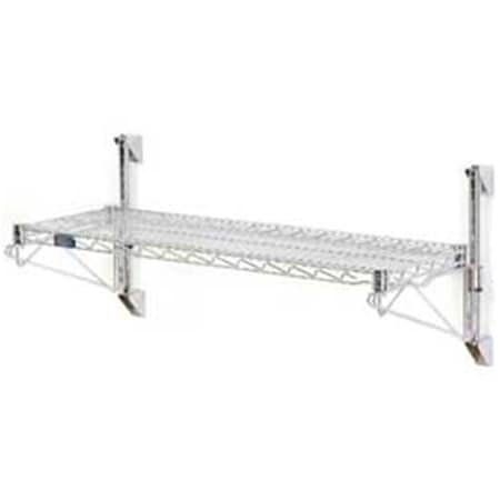 Designed To Furnish Nexel Wall Mount Wire Shelving Starter - 1-Shelf, Chrome - 72 x 14 x 14 in. DE3503506